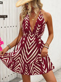 KYLETHOMASW  -  Women's Dresses New Summer Sexy V-neck Backless Sleeveless A-Line Dress Fashion Bandage Halter Female Club Party Elegant Dresses