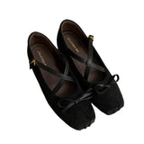 KYLETHOMASW  -  Bow Women Mary Jane Shoes Flats Ballet Shoes Casual Square Toe Sandals Summer 2025 Trend Running Hiking Shoes Dress Sandalias