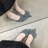 KYLETHOMASW  -  Fashion high heels women's striped design bow black temperament pointed stiletto sexy dress white bag sandals summer large size