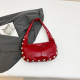 KYLETHOMASW  -  Punk Style Rivets Design Small PU Leather Shoulder Bags for Women Y2K Fashion Luxury Underarm Bag Female Handbags