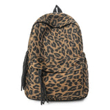 KYLETHOMASW  -  Women's Leopard Print Canvas Backpack Drawstring Decor Adjustable Strap Casual Daily School Travel Bag New Trend Back Pack