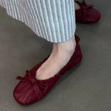 KYLETHOMASW  -  Mary Janes Shoes Women Ballet 2025 New Versatile Bow Single Shoes Fashion Elegant Daily Dress Flat Shoes Zapatos De Mujer