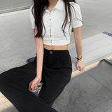 KYLETHOMASW  -  Autumn New Women's Casual Wide Leg Suit Pants Korean Elegant Office Solid Color High Waist Loose Plus Size Long Trousers Female