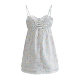 KYLETHOMASW  -  Babydoll design straps adjustable dress women eyelet lace underwire cups summer dress floral print ladies dress