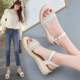 Kylethomasw Size 31 32 33 Wedge Sandals Women Open Toe Shoes 2024 New Large Size 41-44 Platform Open Toe Women's Shoes