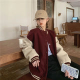 KYLETHOMASW  -  Streetwear Y2K Baseball Jackets Women Oversized Patchwork Bomber Coat Bf Harajuku Preppy Korean Casual All Match Outerwear