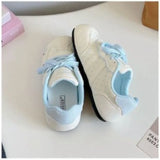 KYLETHOMASW  -  Women Cute Bunny Embroidery Sneakers Lace‑up Round Toe PerforatedDesign Soft Sole Lightweight Casual Daily Walking Comfort Shoes