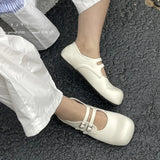 KYLETHOMASW  -  Vintage Slip On Loafers Casual Square Toe Ankle Strap Buckle Mary Jane Shoes Chunky Low Heel Pumps Dress Shoes