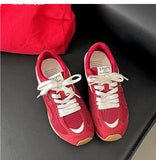 KYLETHOMASW  -  Women's Running Shoes 2025 New Mesh Breathable Casual Sneakers Lace Up Anti-Slip Retro Sports Shoes Versatile Low Top Sneakers