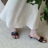 KYLETHOMASW  -  Luxury Designer Summer Low Heel Women Weave Slippers Elegant Open Toe Dress Slides Outdoor Gladiator Shoes