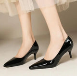 KYLETHOMASW  -  5cm Stilletos High Heels Dress Shoes Ladies Red/Nude Pumps Women Patent Leather Tacones Wedges Femme Office Gift Shoes Wedding