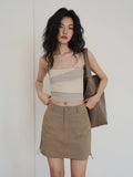 KYLETHOMASW  -  Women's High Waist Cargo A-Line Mini Skirt with Drawstring Casual Slim Skirt