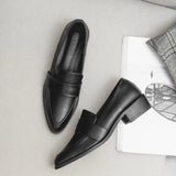 KYLETHOMASW  -  New Women's Shoes Luxury Leather Pointed Tip Loafers for Woman Fashion Classic Britain Casual Shoes Designer Shoes Zapatos Mujer