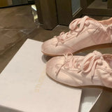 KYLETHOMASW  -  Women's German Training Shoes 2025 Summer Pearl Mesh Breathable Forrest Gump Shoes Soft Sole Silver and White