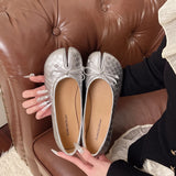 KYLETHOMASW  -  New Korean Style Women's Split-Toe Loafers Shallow Cut Ballet Flat Slip-Ons with Comfortable Mary Jane Spring/Autumn Tabis Shoes