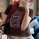 KYLETHOMASW  -  Summer Letter Printing Y2k Aesthetic T-shirt Streetwear Vintage Slim Fit Casual Tshirts Women Grunge Harajuku Cropped Tees