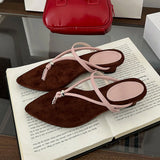 KYLETHOMASW  -  Spring Summer Female Flip flops Women Heeled Slippers Sandals Pumps Fashion Pointed Toe Ladies Low Heel Slides Slippers Shoes