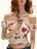 KYLETHOMASW  -  Korean Style Fashion Graffiti Print Two-wear Camisole Women's Summer Outer Wear New High-end Slim Short Top Aesthetic Chic