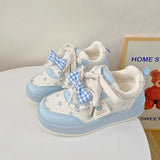 KYLETHOMASW  -  New Women Students Sneakers Fashion Cute Ladies Causal Shoes School Patchwork Non-slip Women's Sports Shoes with Bowknot