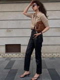 KYLETHOMASW  -  Retro Square Toe Clip Toe Sandals Kitten Heel Back Strap Brown Solid Concise French Style Sexy Fashion Women Shoes Summer Casual