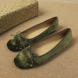 KYLETHOMASW  -  Women's Shoes Round Toe Soft Bottom Loafers Women Comfortable Flats Casual Boat Shoes Bowtie ballerinas shoes Woman