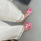 KYLETHOMASW  -  Pink Fashion Flower Ladies Flats Slippers New Summer Beach Round Toe Female Flip flops Women Flats Slippers Slides Sandals Shoes