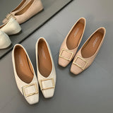 KYLETHOMASW  -  New Arrival Spring Autumn Elegant Women's Shoes Square Toe Shoes Women Comfortable Casual Retro Shallow Mouth Flat Shoes 120