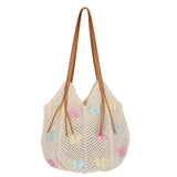 KYLETHOMASW  -  Cute Hollow Out Butterfly Knitting Bag Beach Handbag Tote Bag Beach Bag Large Capacity Bohemian Style Hollow Shoulder Bag Travel