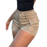 KYLETHOMASW  -  Womens Casual High Waist Button Front Street Style Cargo Shorts With Pockets For Summer