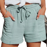 KYLETHOMASW  -  Women's High Waist Wide Leg Shorts Casual Tied Waist Loose Fit mid Age Group Other Fabric Winter Collection