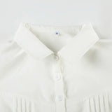 KYLETHOMASW  -  Solid Color Professional Women's Shirt Spring 2025 New V-Neck Pleated Girlish Age-Reducing Base Shirt Short Sleeve T-Shirt