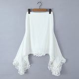 KYLETHOMASW  -  French Style Irregular Summer Midi Skirt Lace White 100% Cotton A-line Casual Women Long Ruffles Y2K Vocation Ladies Skirt Falda