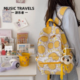 KYLETHOMASW  -  Retro Bohemian Style Colorful Student Schoolbags Large Storage Bag Sunflower Travel Backpack Laptop Backpacks Back To School