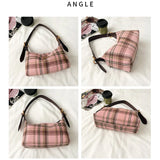 KYLETHOMASW  -  Vintage Plaid Shoulder Bag Adjustable Strap Y2k Underarm Bag Korean Style Checkered Casual Daily Handbag