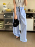KYLETHOMASW  -  Korean Chic Summer Age Reducing Temperament Elastic Waist Drawstring Loose Versatile Striped Casual Pants Floor Women