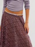 KYLETHOMASW  -  New Fashion Womens Midi Skirts Lace Elastic High Waist Skirts Spring Summer Irregular Hem Casual Skirts Hot Sale S M L
