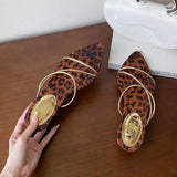 KYLETHOMASW  -  Summer Fashion Pointed Toe Women Heeled Slippers Shoes Shallow Ladies Low Heel Slippers Sandals Shoes Female Slides