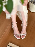 KYLETHOMASW  -  Summer New Bow High Heel Sandals Women's Casual Fashion French Round Head Root Open Toe Slipper New Fashion Sandals