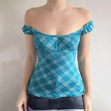 KYLETHOMASW  -  Small Fresh Pure Desire Style Pattern Square Neck Short Sleeve T-shirt Summer New Tight Elastic Sexy Knitted Top