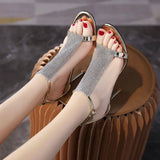 KYLETHOMASW  -  Ladies Sandals Summer New Fashion Ladies Sequin High Heel Sandals Open Toe Shiny Sandals Women Luxury Ladies Shoes