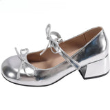 KYLETHOMASW  -  New Spring Vintage Thick Heel Women Mary Jane Shoes Fashion Butterfly-knot Height Increase Shoes Ladies Elegant Dress Pumps