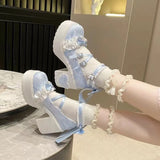 KYLETHOMASW  -  New Princess Shoes with Elegant Temperament Soft Sole Lace Lolita Original Thick Heel Height Increasing Mary Jane Single Shoe