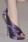 KYLETHOMASW  -  New Arrival Women's Sexy Purple Character Silk Ankle Straps High Heel Slingback Peep Toe Low Platform Fashion Dress Party Pumps