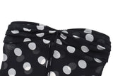 KYLETHOMASW  -  Women Vintage Black White Polka Dot Strapless Tube Top Back Tie Slim Pure Y2K Camisole For Inner Outer Wear