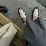 KYLETHOMASW  -  Sneakers Casual Sports Shoes for Women Lightweight Leather Breathable Shoes Women Flat White Tennis Shoes