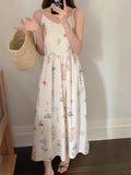 KYLETHOMASW  -  Bohemian Women Sweet Fresh Floral Vest Dress Summer 2025 New Style French Vacation Style Mid Length Vestidos
