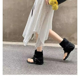 KYLETHOMASW  -  Fashion Style Open Clip Toe Ankle Boots Sandals Women Short Booties Designer Wedges High Heels Ladies Shoes