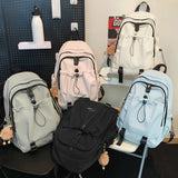 Kylethomasw  -  Fashion High-capacity Waterproof Nylon High School Mochila Travel Girls Bookbag for Boys Schoolbag Men Black Rucksack Laptop Bag