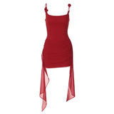 KYLETHOMASW  -  New Strap Splicing Flower Hip Wrap Streamer Suspender Dress Women