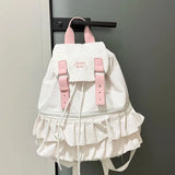 KYLETHOMASW  -  Large Capaci Bag Ruffles Mochilas Mujer Polka Dot Print Mochila Holiday Travel Backpack New student Canvas Bags for Woman
